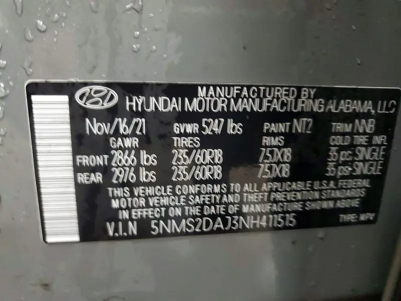2022 HYUNDAI SANTA FE SEL  