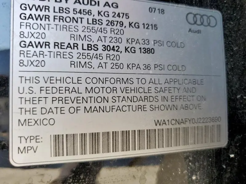 2018 AUDI Q5 PRESTIGE  