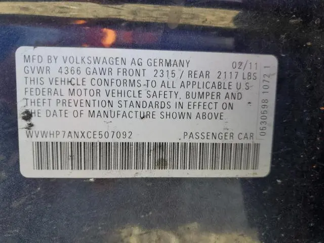 2012 VOLKSWAGEN CC LUXURY  