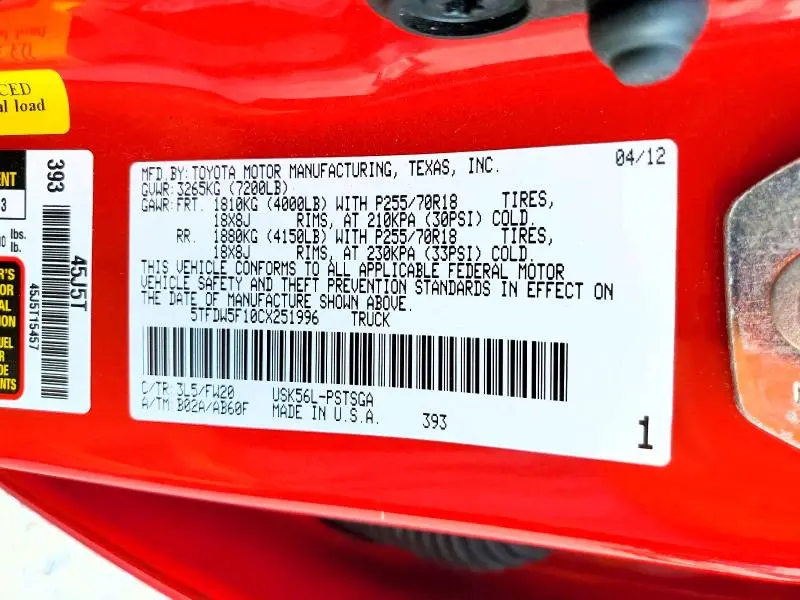 2012 TOYOTA TUNDRA CREWMAX SR5  