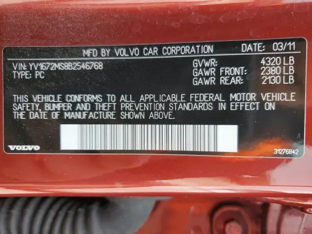 2011 VOLVO S40 T5  
