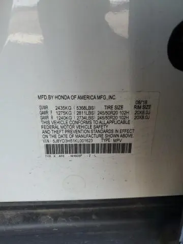 2019 ACURA MDX TECHNOLOGY  