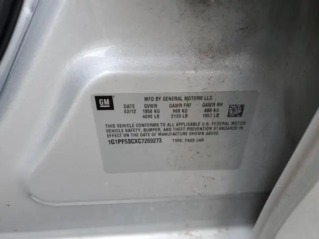 2012 CHEVROLET CRUZE LT  