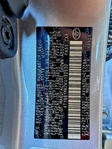 2019 TOYOTA CAMRY XSE  