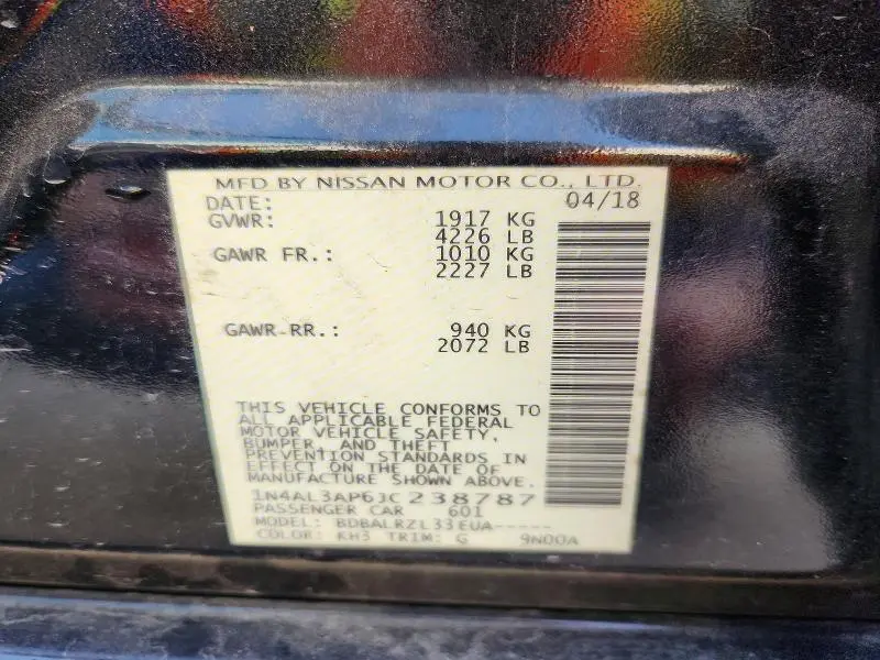 2018 NISSAN ALTIMA 2.5 SL  