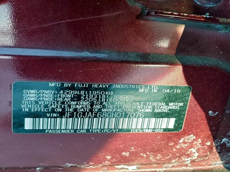 2016 SUBARU IMPREZA PREMIUM PLUS  