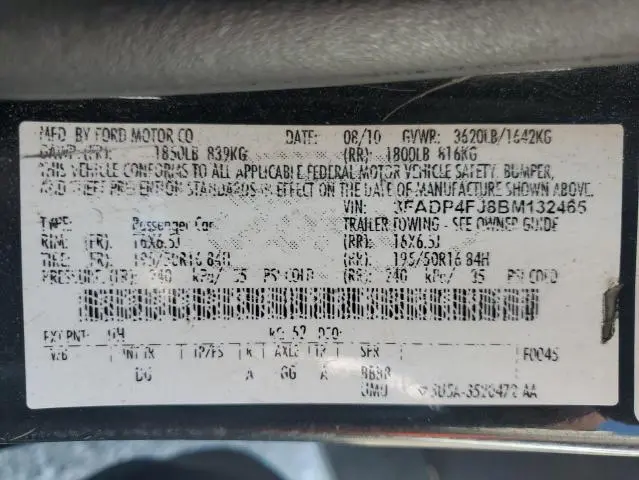 2011 FORD FIESTA SES  