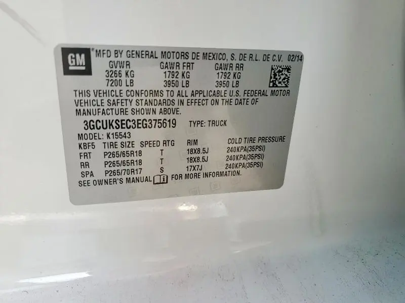2014 CHEVROLET SILVERADO K1500 LTZ  