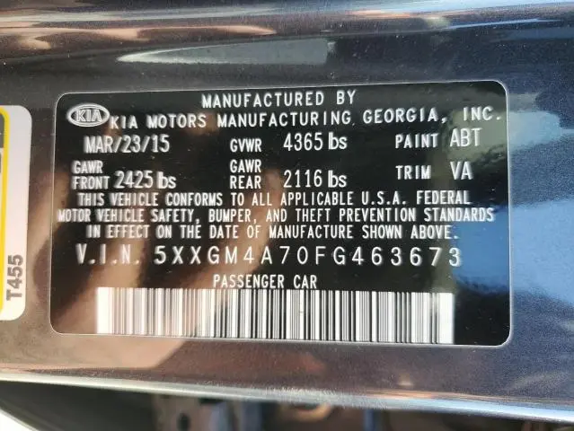 2015 KIA OPTIMA LX  