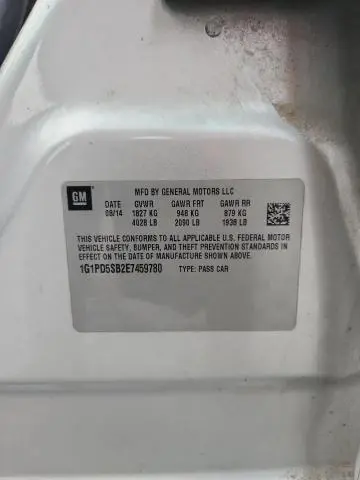 2014 CHEVROLET CRUZE LT  