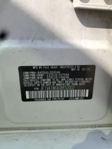 2016 SUBARU WRX LIMITED  