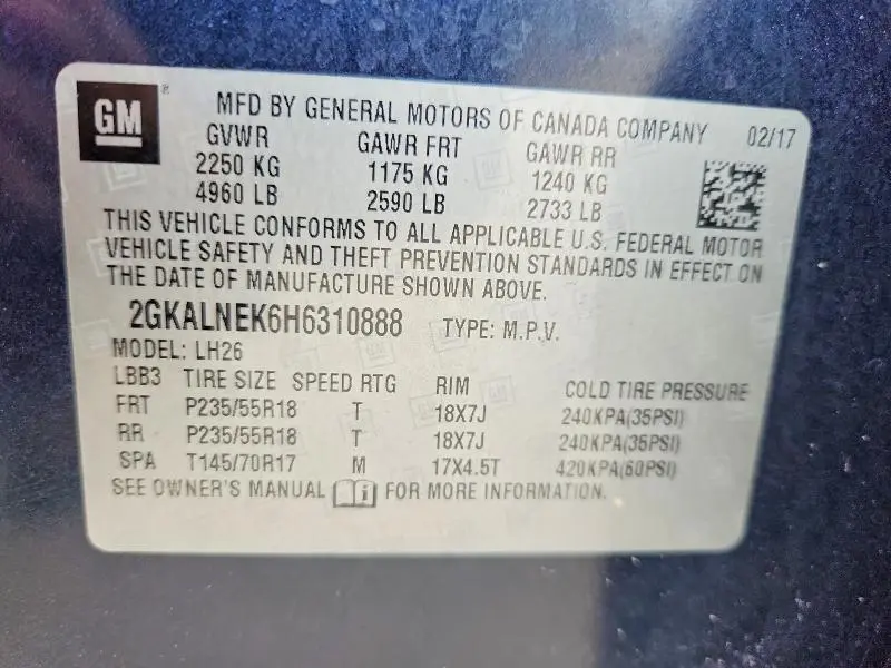 2017 GMC TERRAIN SLE  