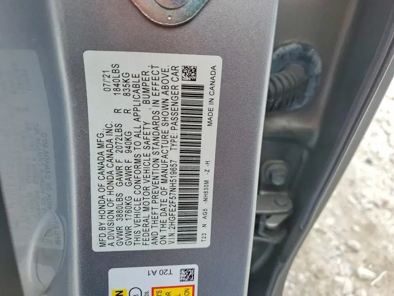 2022 HONDA CIVIC SPORT  