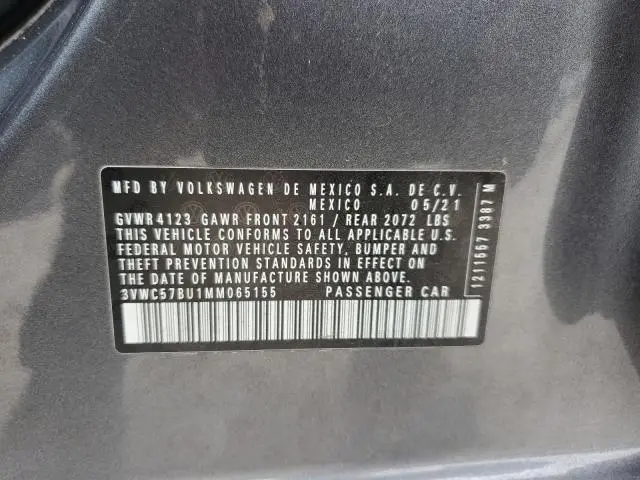 2021 VOLKSWAGEN JETTA S  