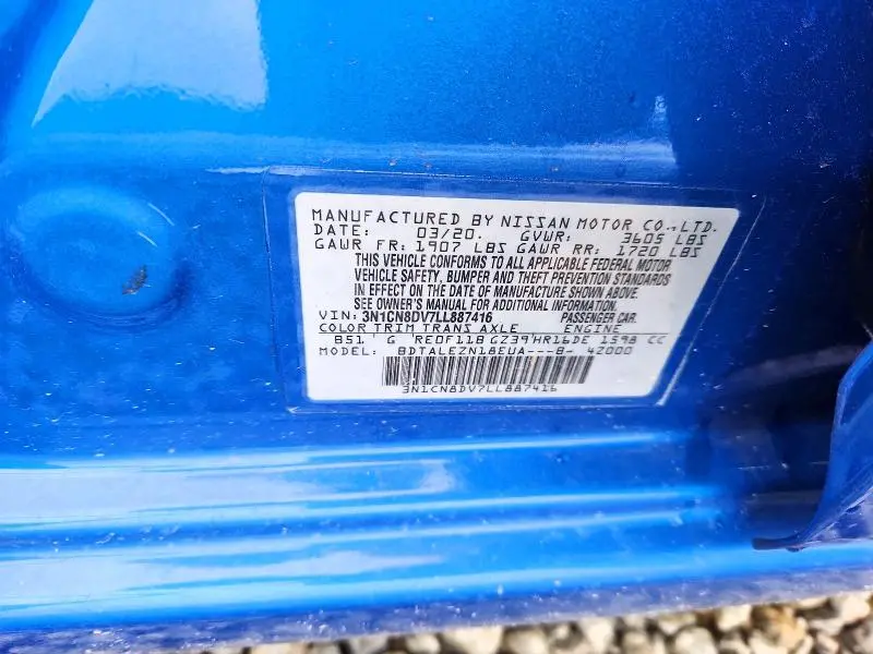 2020 NISSAN VERSA S  
