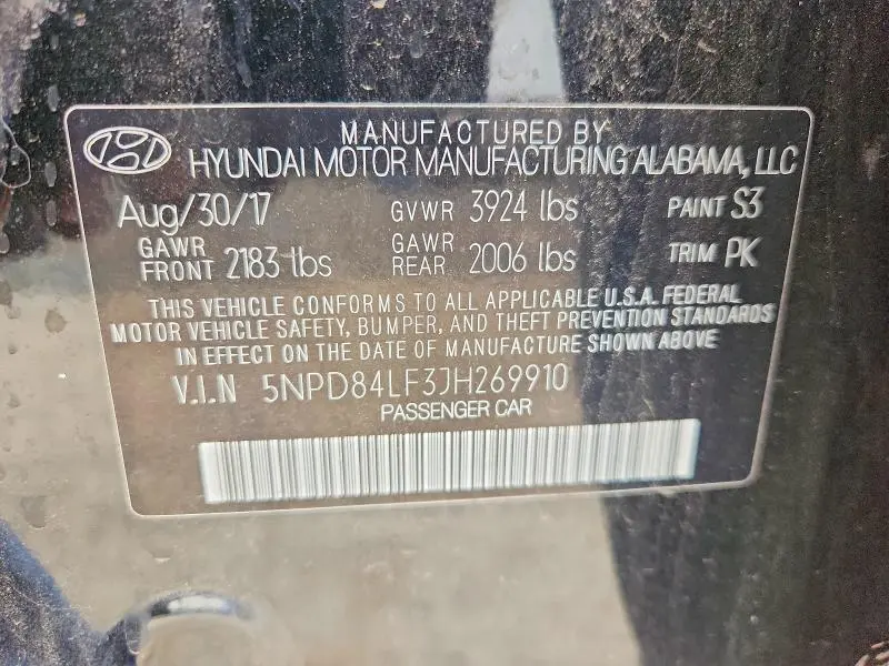 2018 HYUNDAI ELANTRA SEL  