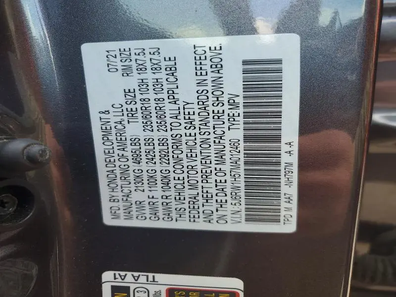 2021 HONDA CR-V EX  