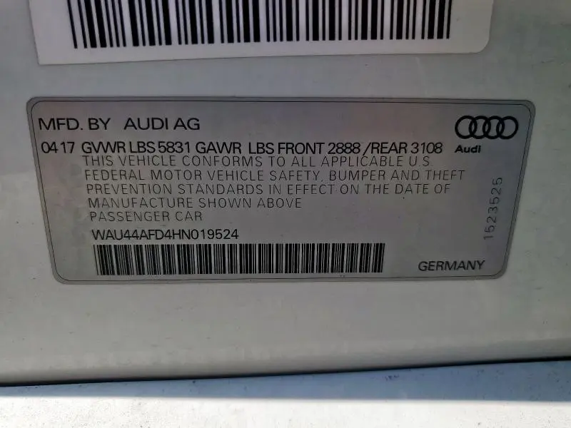 2017 AUDI A8 L QUATTRO  