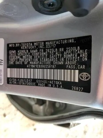 2017 TOYOTA AVALON XLE  