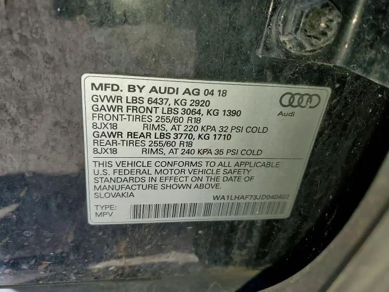 2018 AUDI Q7 PREMIUM PLUS  