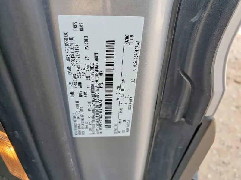 2020 FORD TRANSIT T-150  