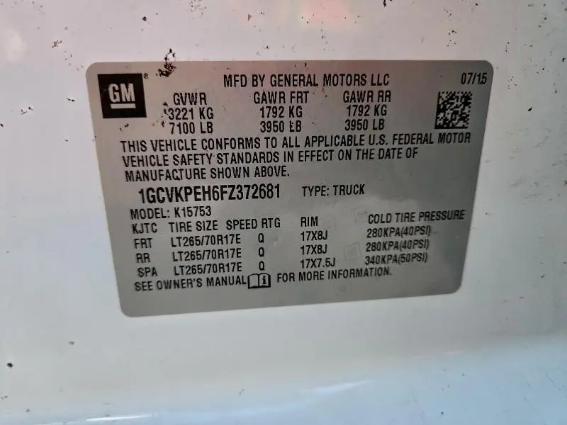 2015 CHEVROLET SILVERADO K1500  