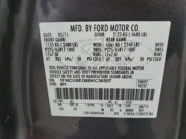 2011 FORD ESCAPE LIMITED  