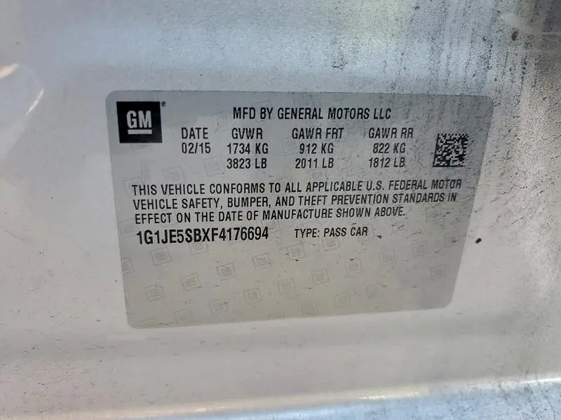 2015 CHEVROLET SONIC LTZ  