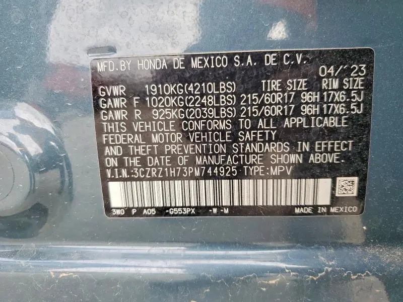 2023 HONDA HR-V EXL  