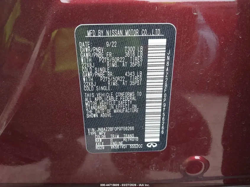 2023 INFINITI QX80 SENSORY