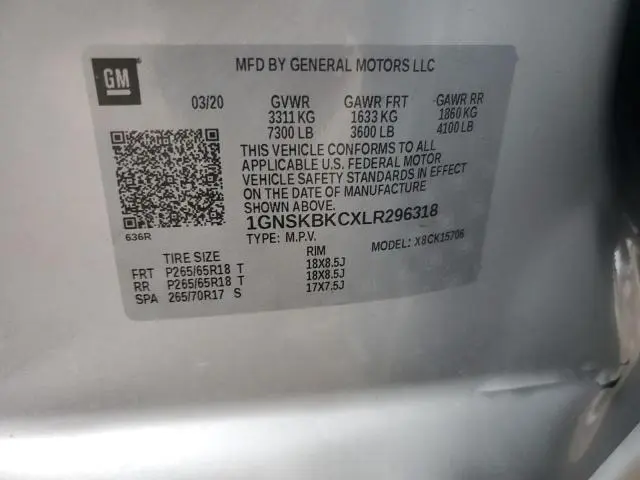 2020 CHEVROLET TAHOE K1500 LT  