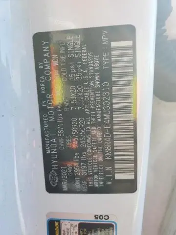 2021 HYUNDAI PALISADE SEL  