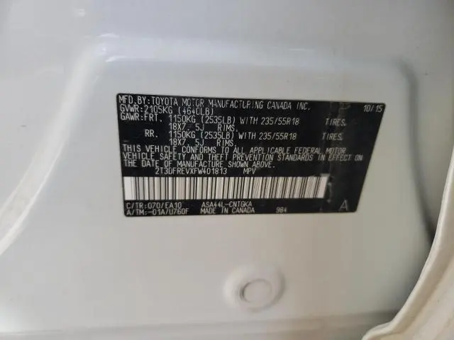 2015 TOYOTA RAV4 LIMITED