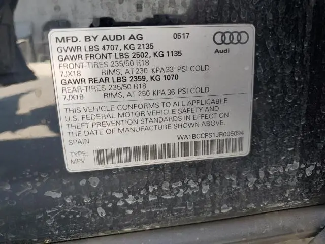 2018 AUDI Q3 PREMIUM  