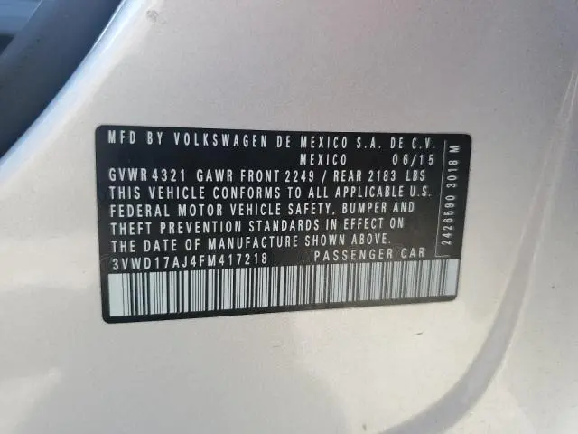 2015 VOLKSWAGEN JETTA SE  