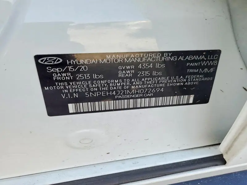 2021 HYUNDAI SONATA LIMITED  