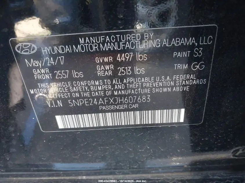 2018 HYUNDAI SONATA SE