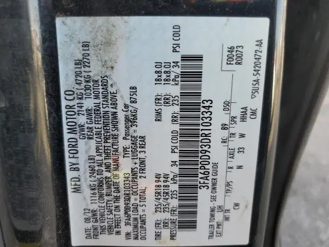 2013 FORD FUSION TITANIUM  