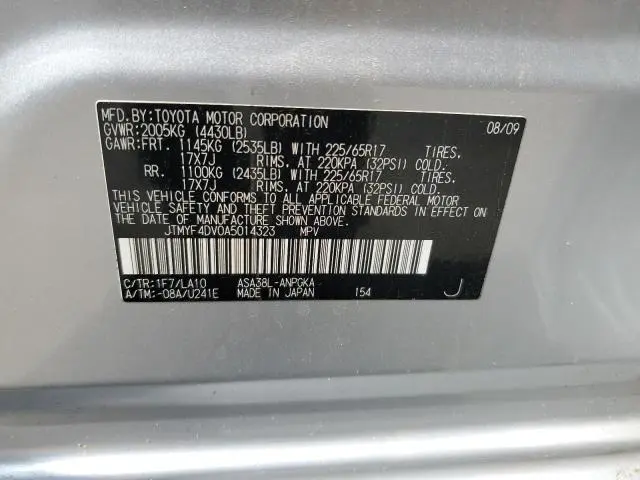 2010 TOYOTA RAV4 LIMITED  