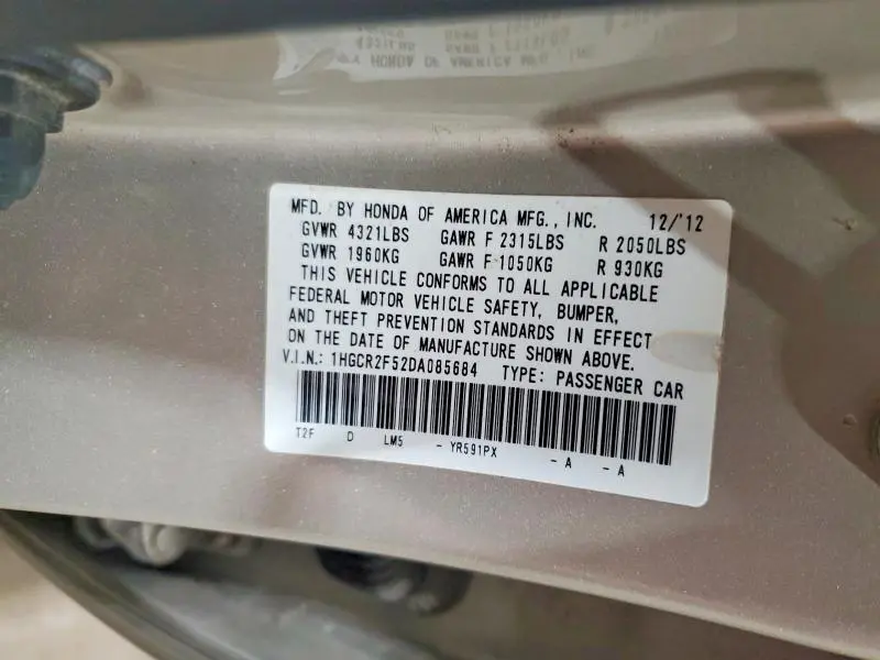 2013 HONDA ACCORD SPORT  