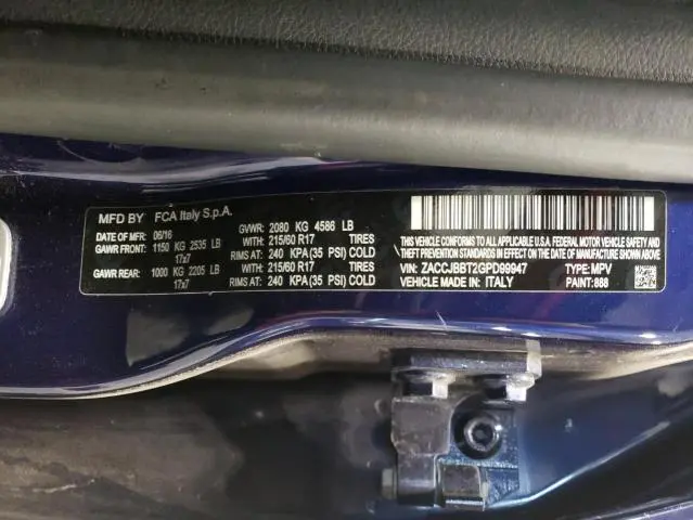 2016 JEEP RENEGADE LATITUDE  