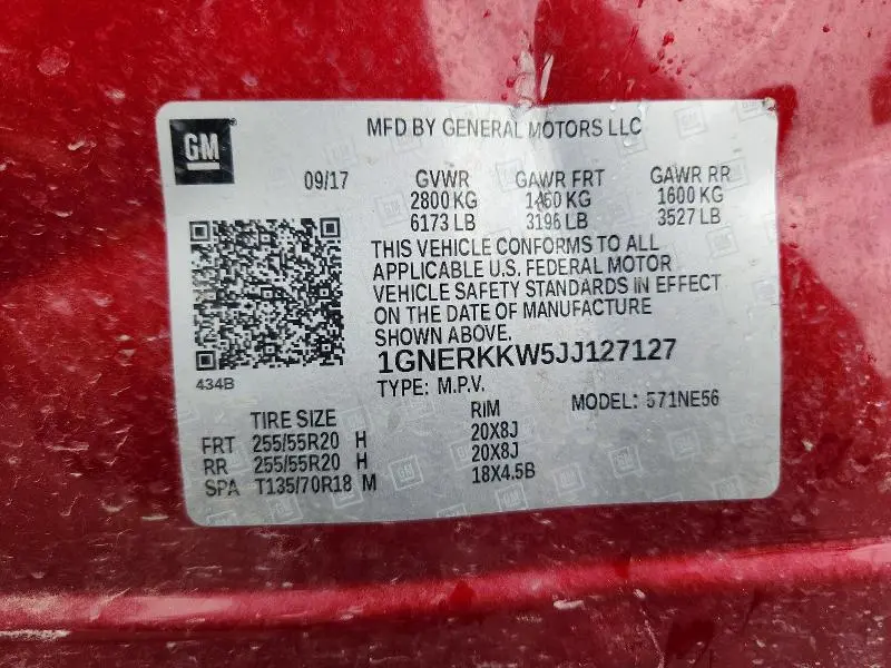 2018 CHEVROLET TRAVERSE PREMIER  