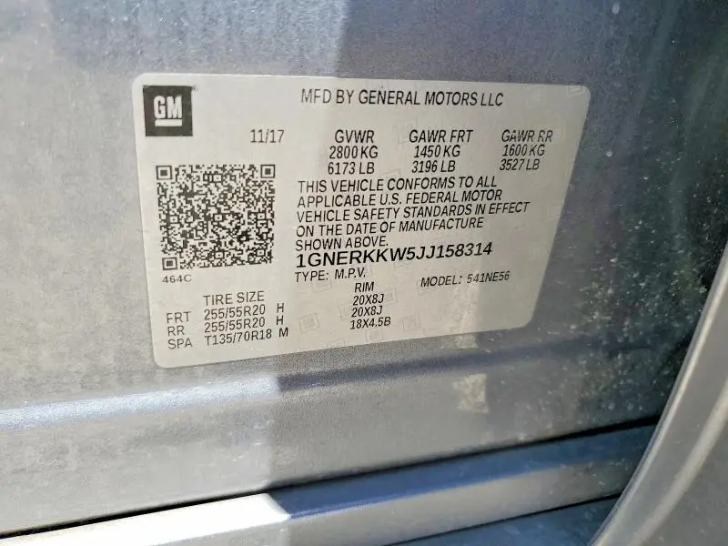 2018 CHEVROLET TRAVERSE PREMIER  