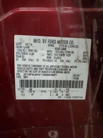 2016 FORD EDGE TITANIUM  