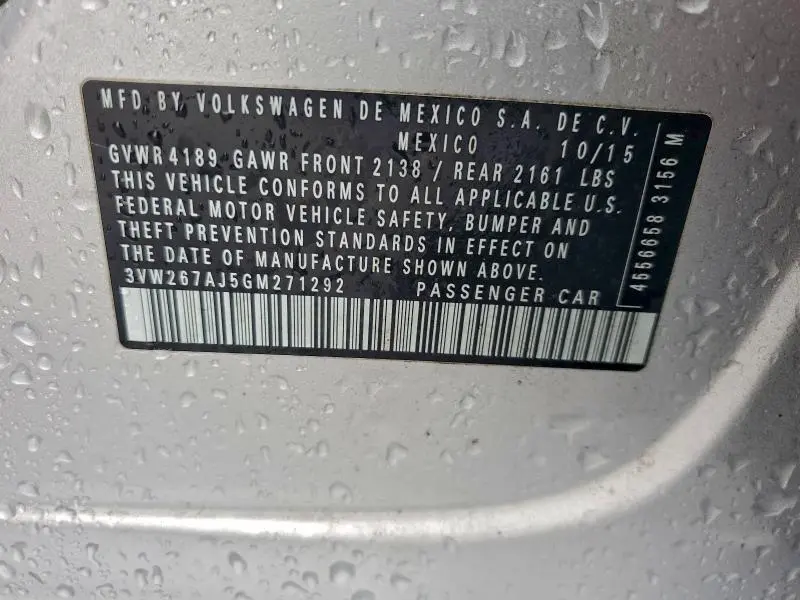 2016 VOLKSWAGEN JETTA S  