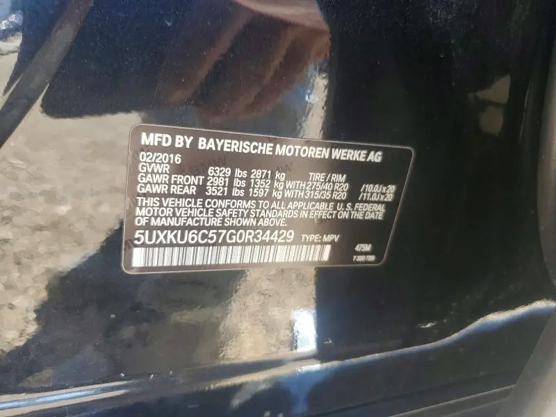 2016 BMW X6 XDRIVE50I  