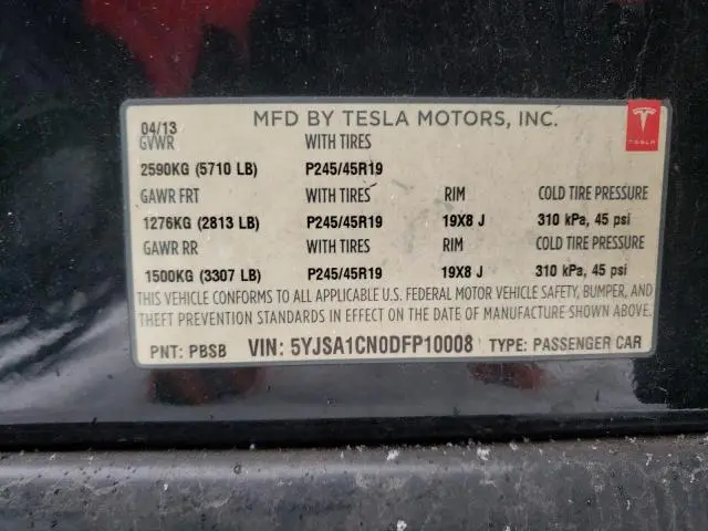 2013 TESLA MODEL S   