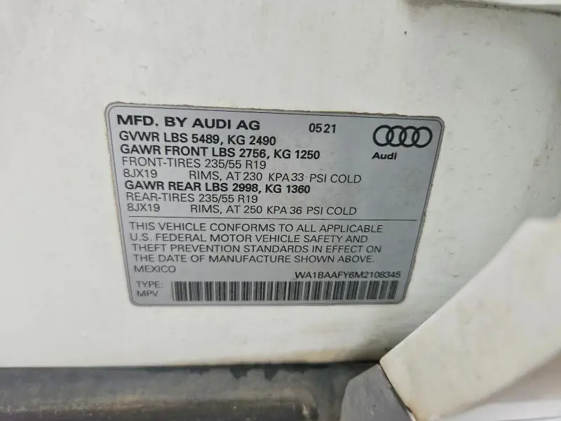 2021 AUDI Q5 PREMIUM PLUS  