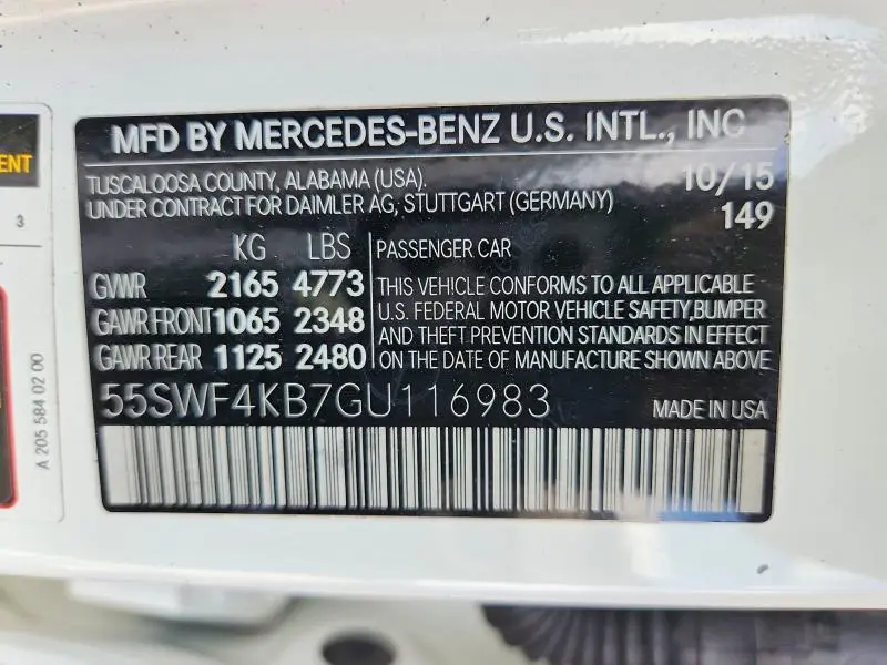 2016 MERCEDES-BENZ C 300 4MATIC  
