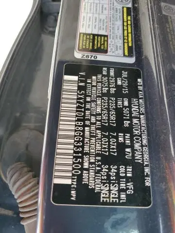 2016 HYUNDAI SANTA FE SPORT   